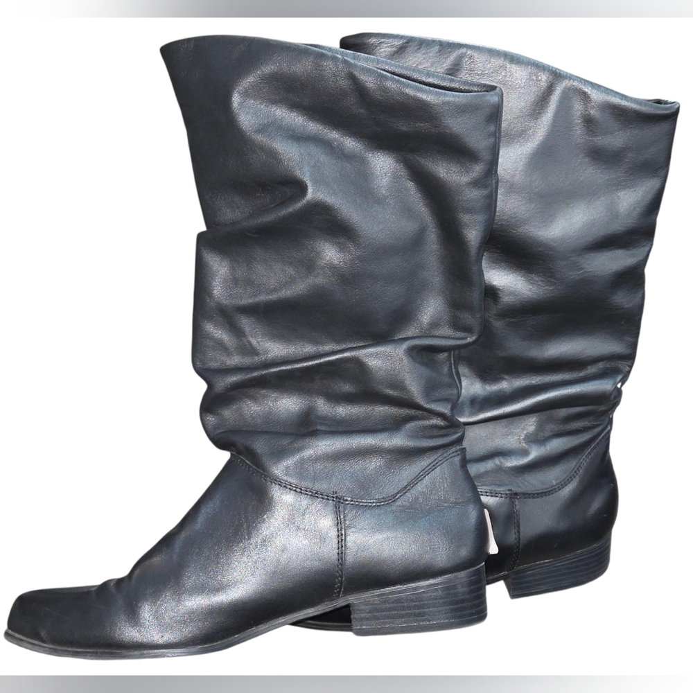 Women's Black Slouch Calf High Boots
